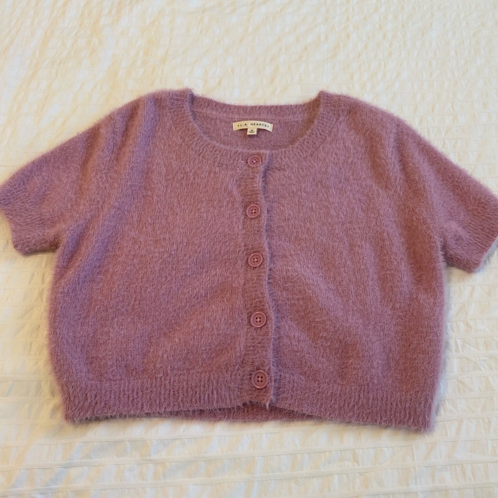 Pink fuzzy top